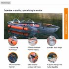 2 πλαστικές διαφανείς βάρκες 338*93*35cm κωπηλασίας αλιείας κουπιών καθισμάτων